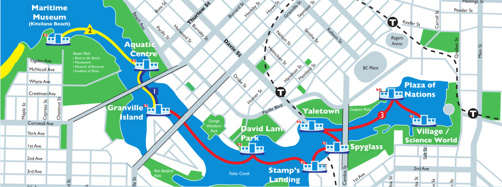 False Creek Ferries Route Map
